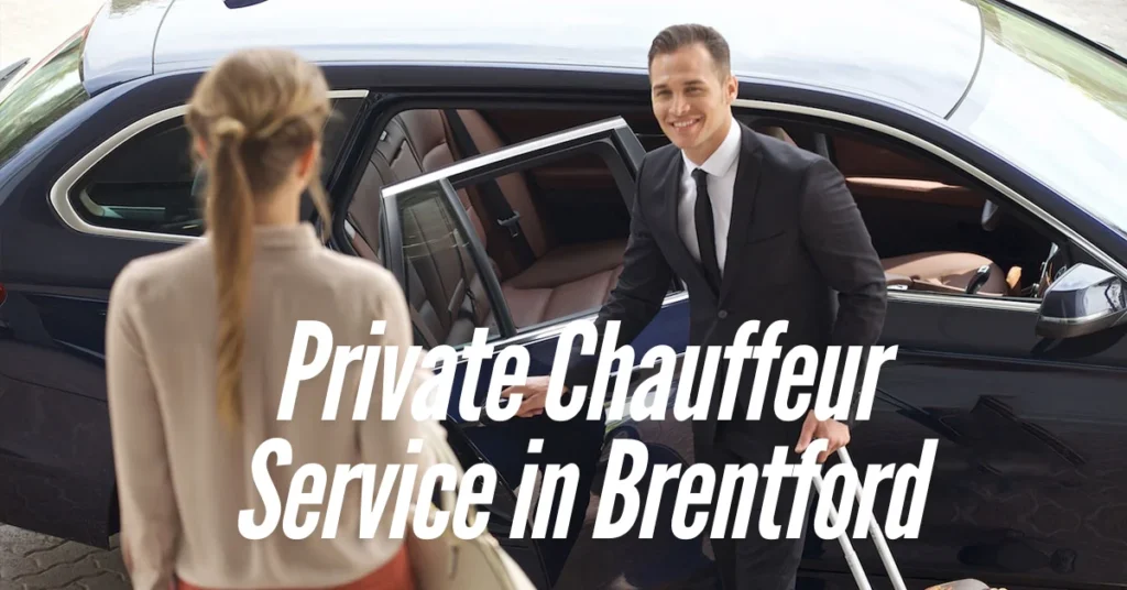 a man in a suit and tie a chauffeur driver picking his ride in Brentford, London Hire Private Chauffeur Service Near Me In Brentford